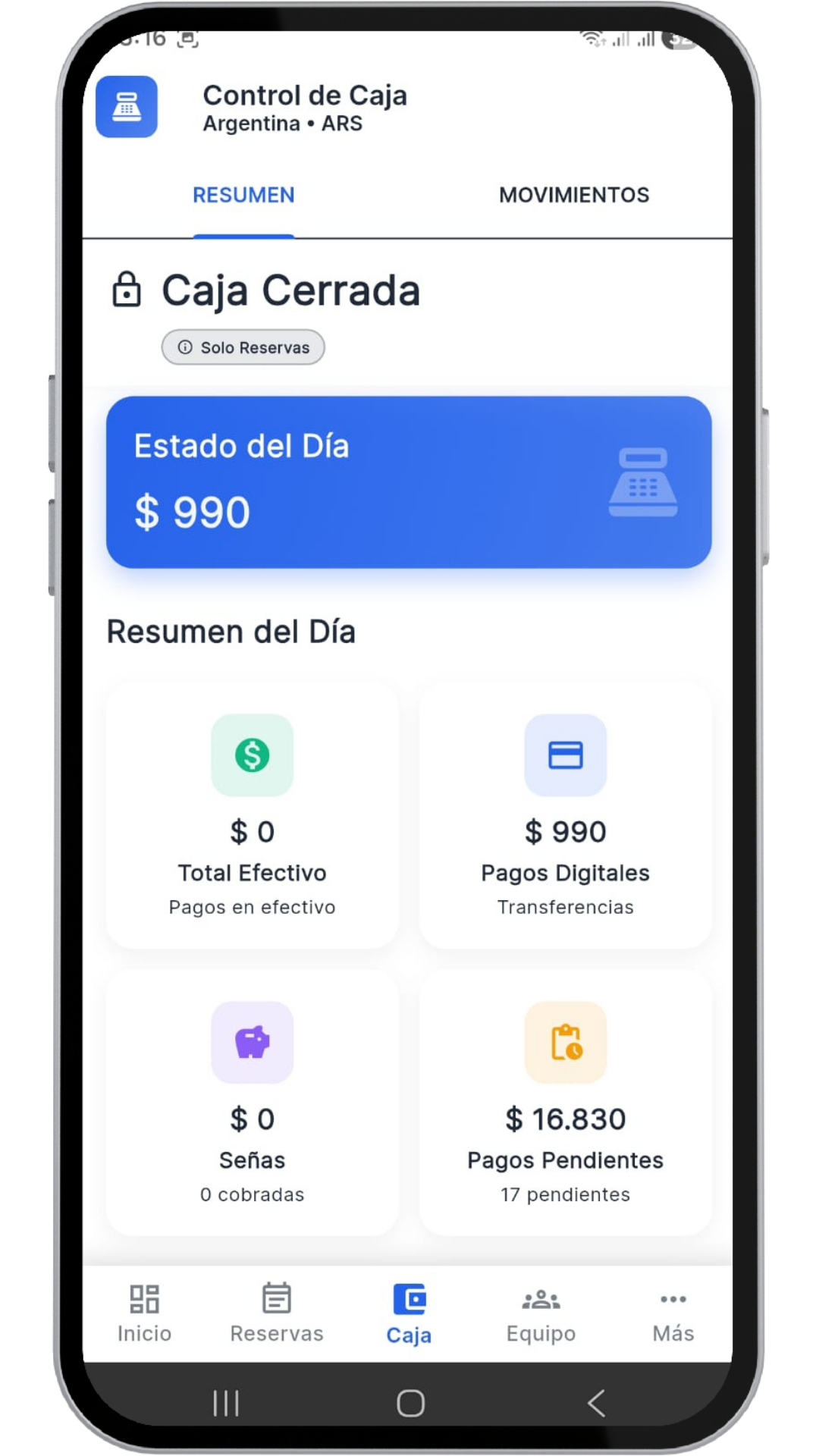 Control de caja en AROL